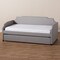Baxton Studio Ally Gray Upholstered Twin Size Sofa Daybed with Roll Out Trundle Bed 151-9017 - alternate 2